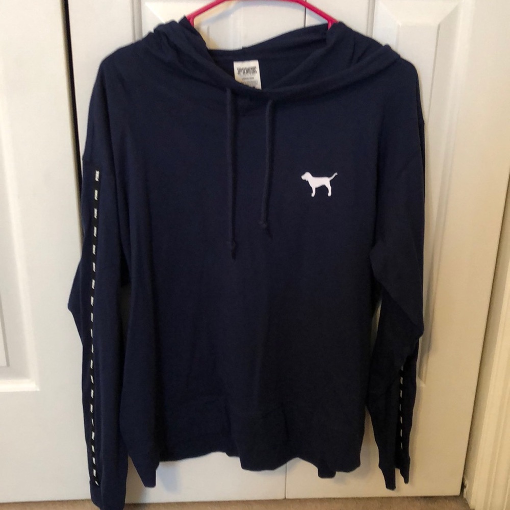 Navy blue and black pink hoodie